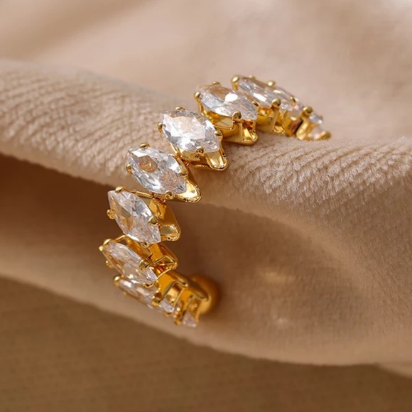 💛Gold plated CZ adjustable ring - Picture 2 of 6